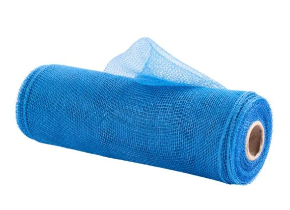 A roll of blue mesh material with a white center hole.