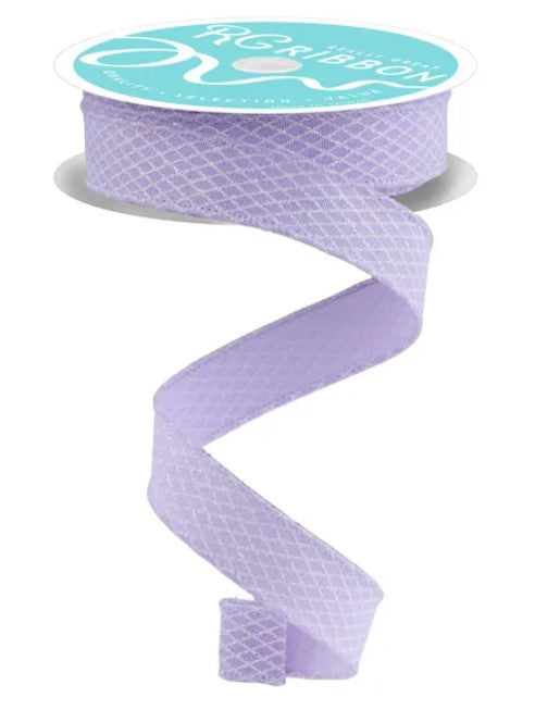 A spiral-shaped purple ribbon with a textured pattern, sitting on a white surface.