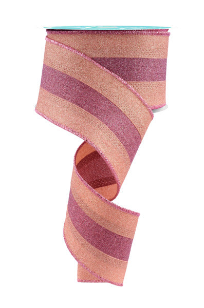 a pink and pink striped ribbon on a white background