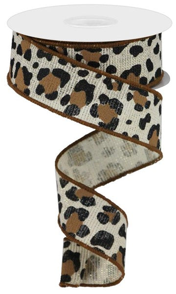 a leopard print ribbon on a white background