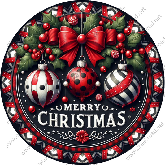 a merry christmas ornament with ornaments