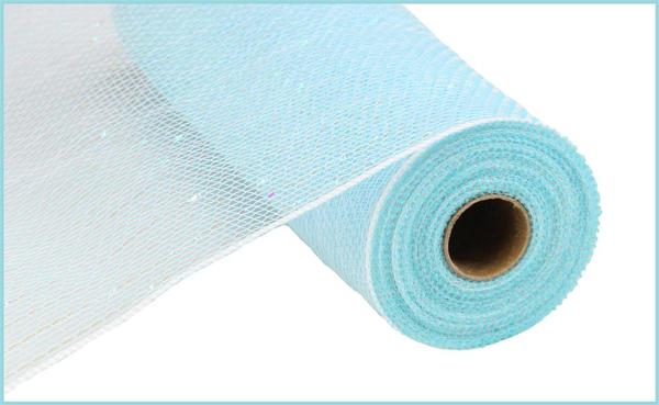 a roll of blue mesh on a white background