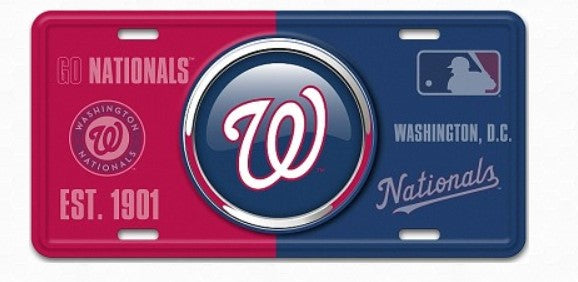 a washington nationals license plate is shown