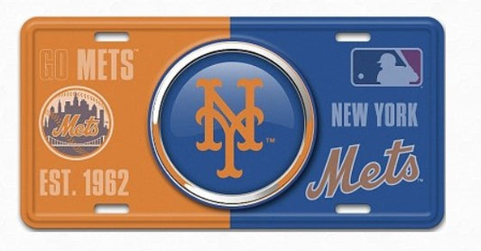 a new york mets license plate with a new york mets logo