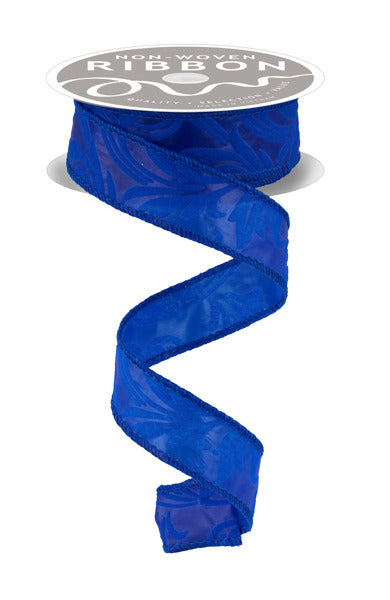 a blue ribbon with a non-woven label, indicating it is a non-woven ribbon.