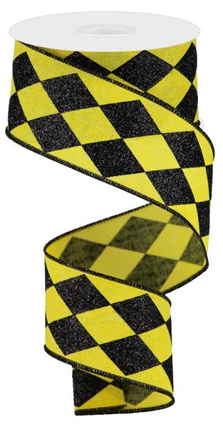 a black and yellow checkered ribbon on a white background