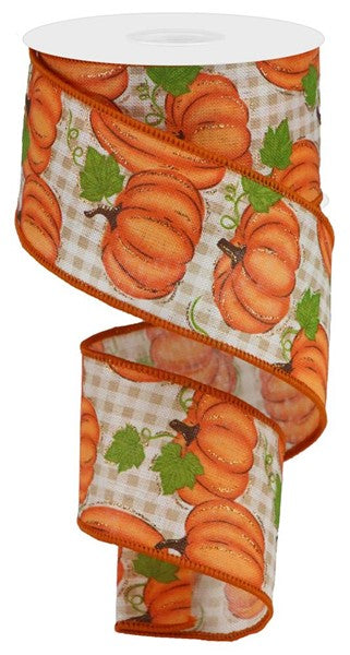 a roll of ribbon with pumpkins on it