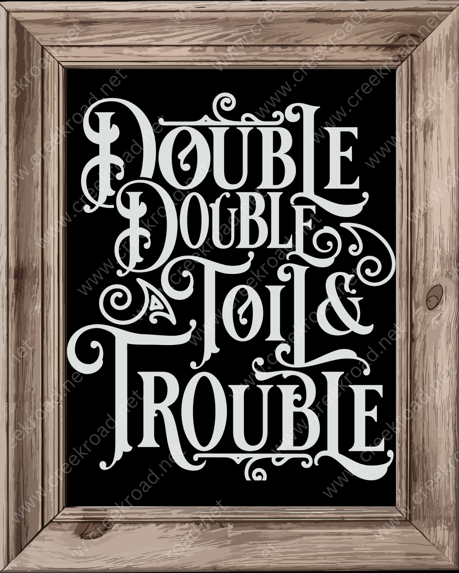 a black and white picture with the words double trouble