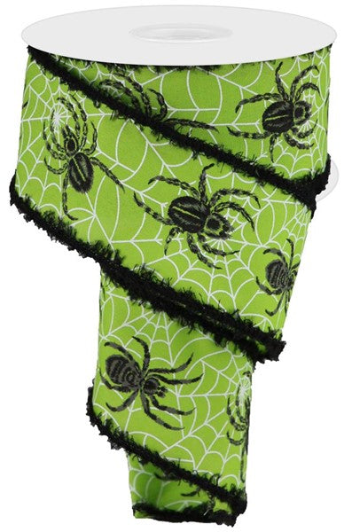 a green and black spider web design on a roll of toilet paper