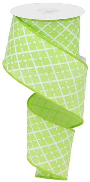 a green ribbon with white squares on it