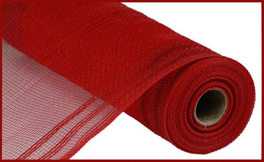 a roll of red mesh on a white background