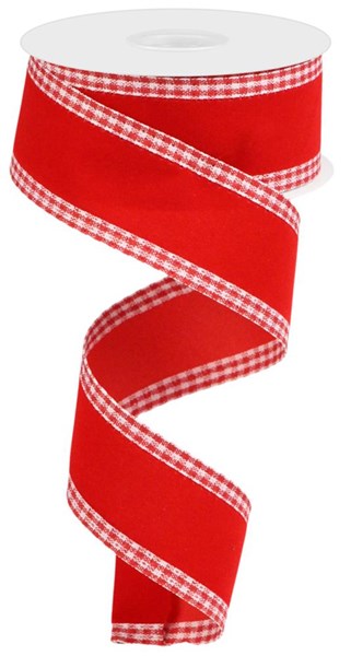 a red and white checkered ribbon on a white background