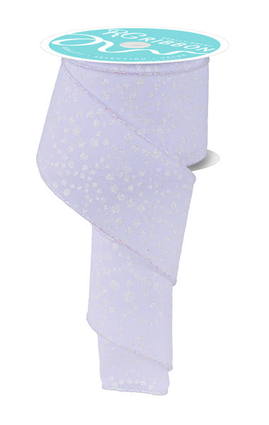 A roll of purple ribbon with a white star pattern design.
