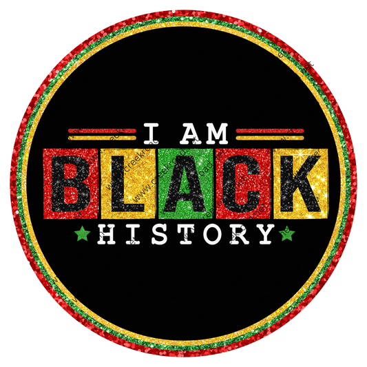 i am black history sign in a circle