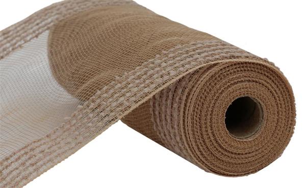 A roll of brown burlap or burlap-like material with a textured surface.