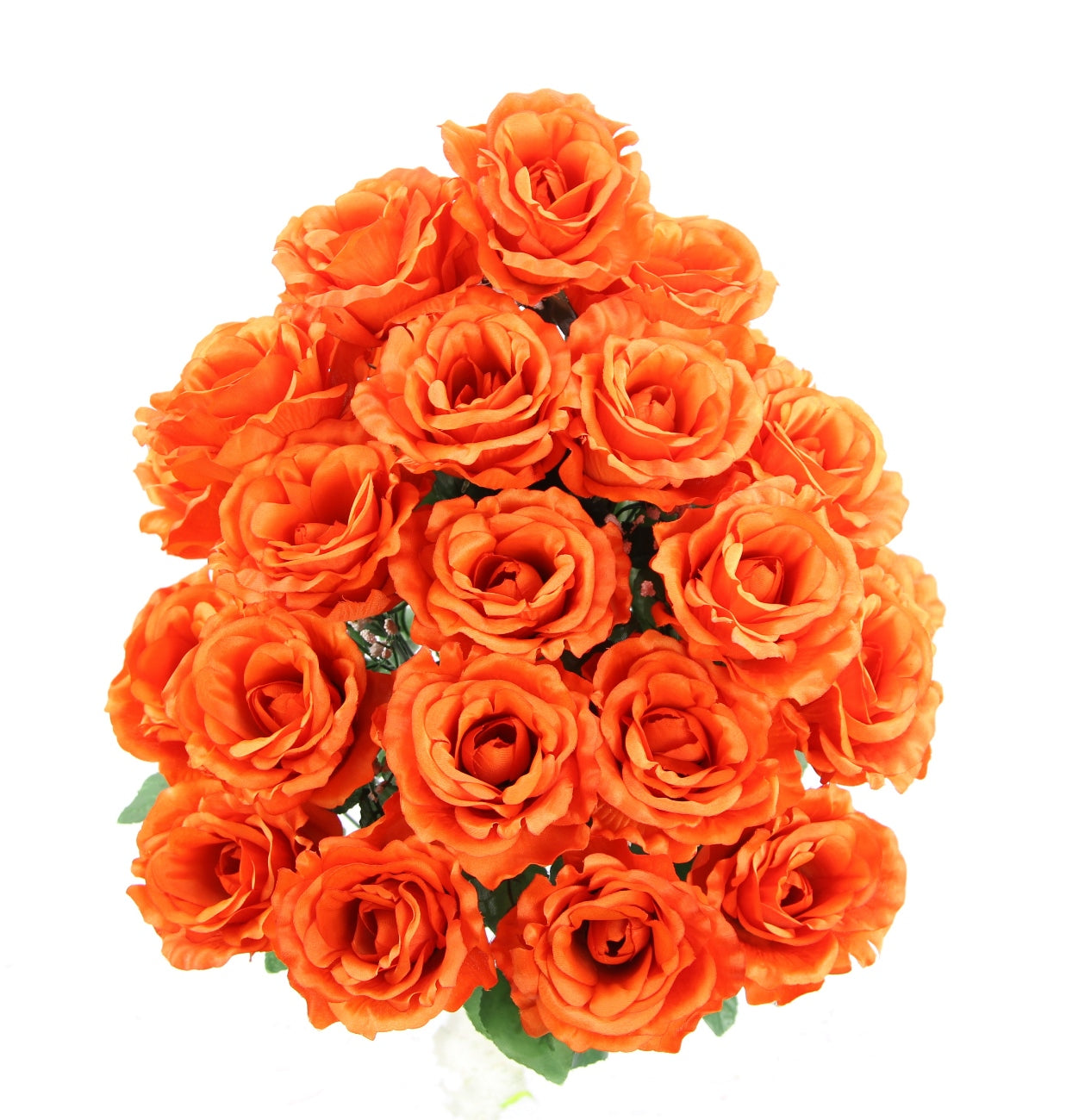 a bouquet of orange roses in a vase