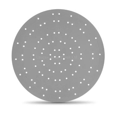 a gray circular object with numerous small white dots arranged in a circular pattern.