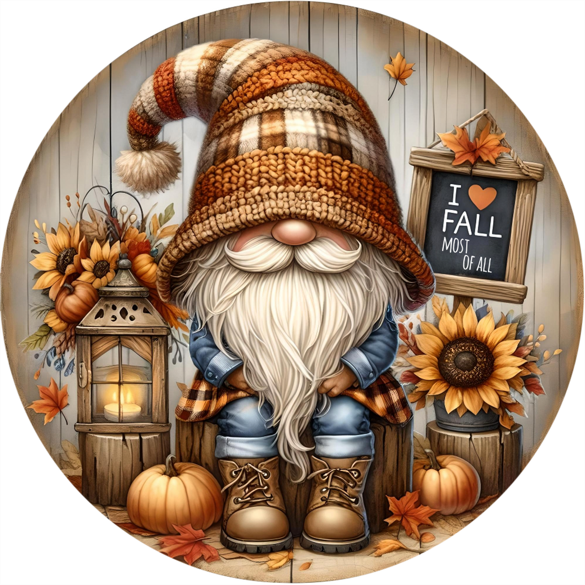 a painting of a gnome with a hat and boots