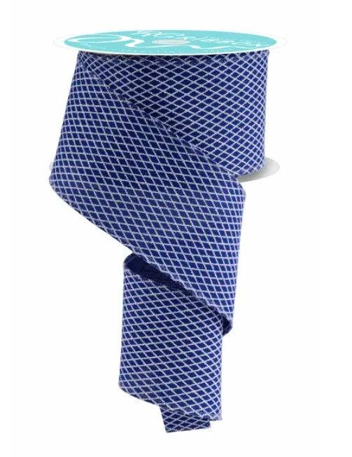a roll of blue and white checkered ribbon with a turquoise label on top.