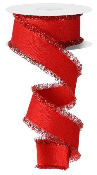 a roll of red ribbon on a white background