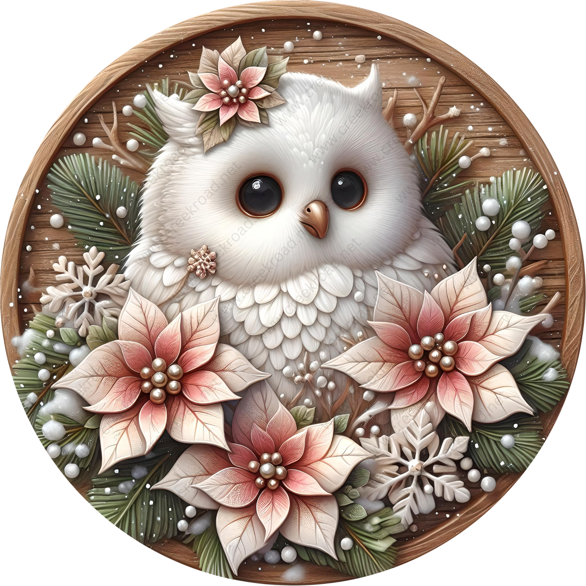 a painting of an owl surrounded by flowers