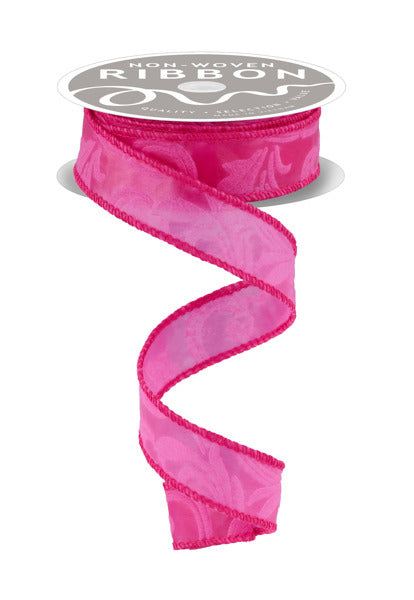 a pink ribbon with a non-woven label, indicating it is a non-woven ribbon product.