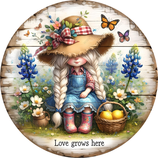 a painting of a little girl sitting on a bench