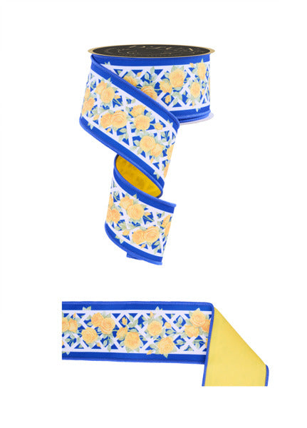 a roll of toilet paper with a blue and yellow design on it