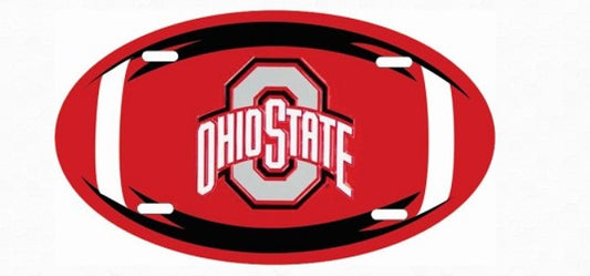 the logo of the University of Ohio, which is a red oval with a black border and the letters "OHS" prominently displayed in the center.