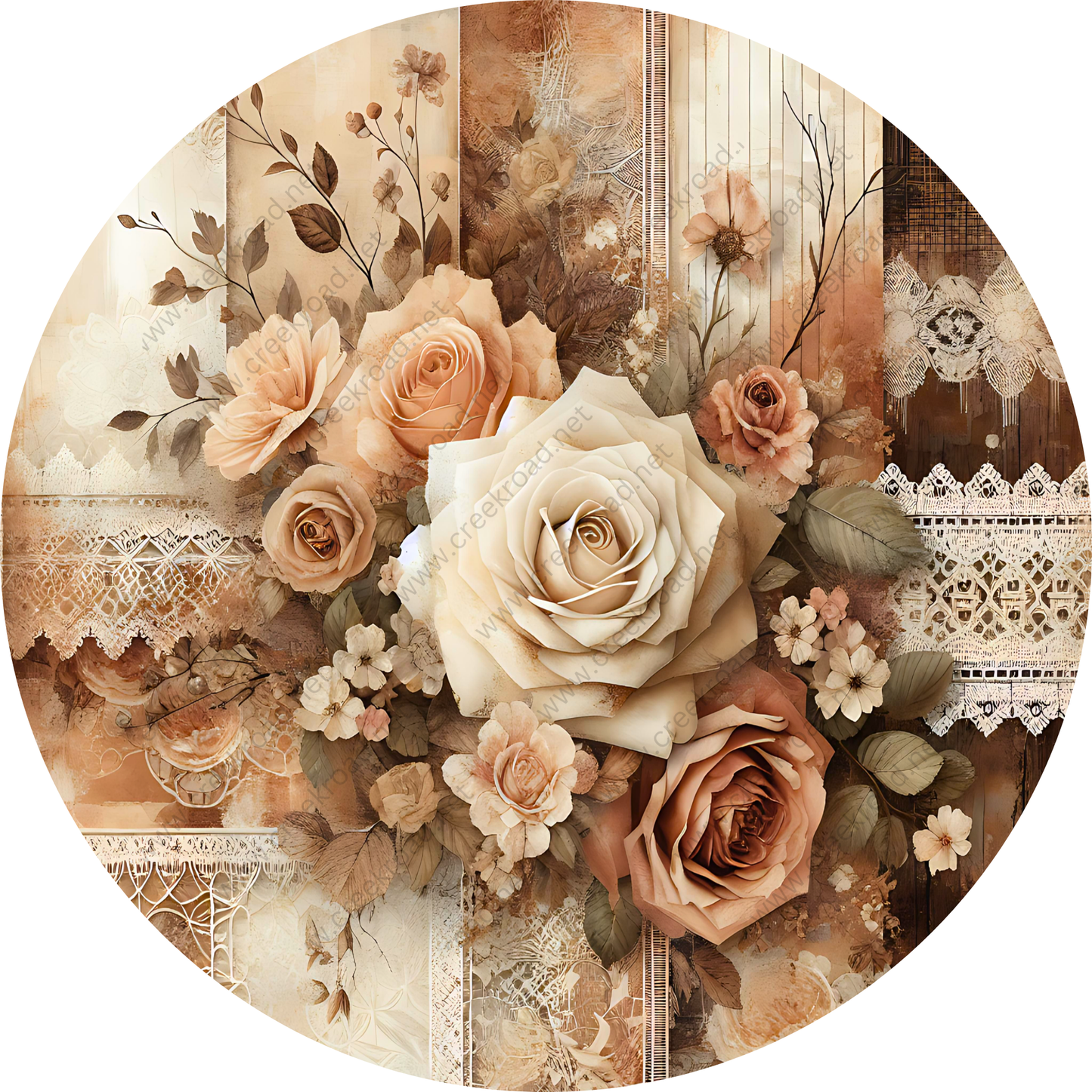 BOHO Floral Lace Sublimated Wreath Sign