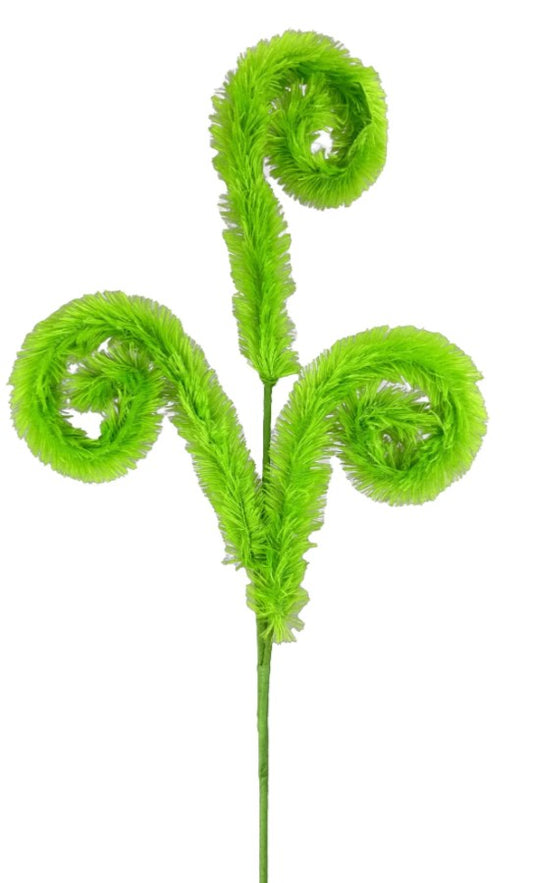 a green flower that is on a white background