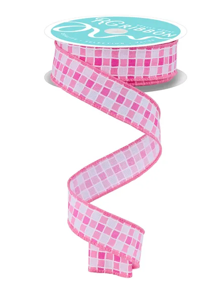 A pink and white checkered ribbon is shown in the image, with a label that reads "Ribbon".