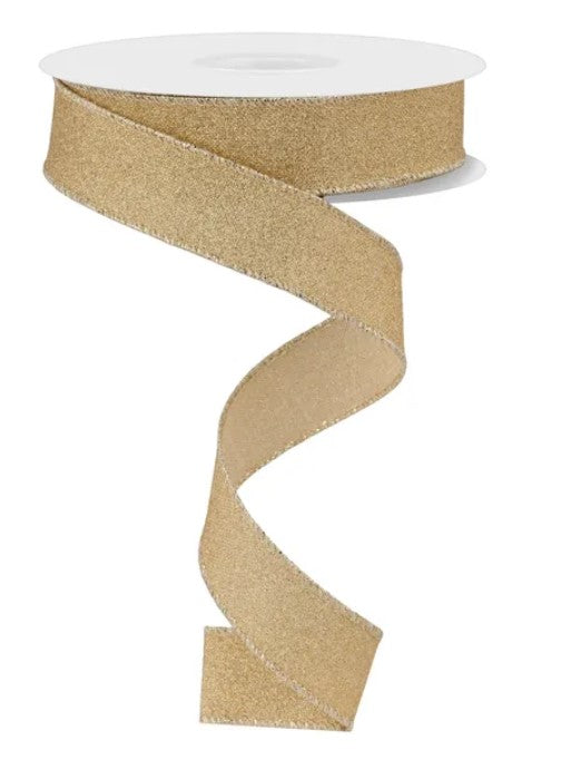 A gold glittery ribbon is shown in the image.
