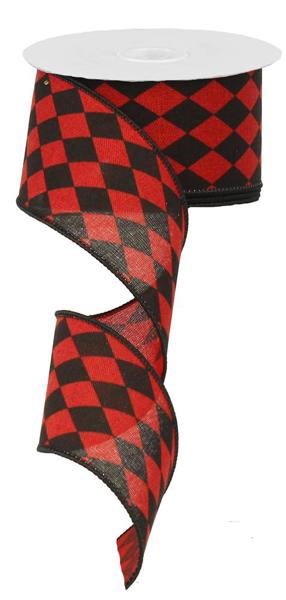 a red and black checkered ribbon on a white background