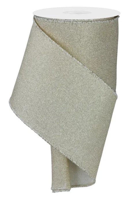 A roll of silver glittery ribbon.