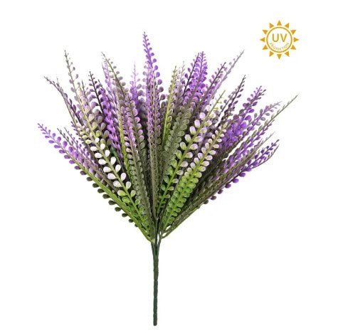 Bead Grass Bush X7 stem, 16" 49 pairs leaves, Purple, UV