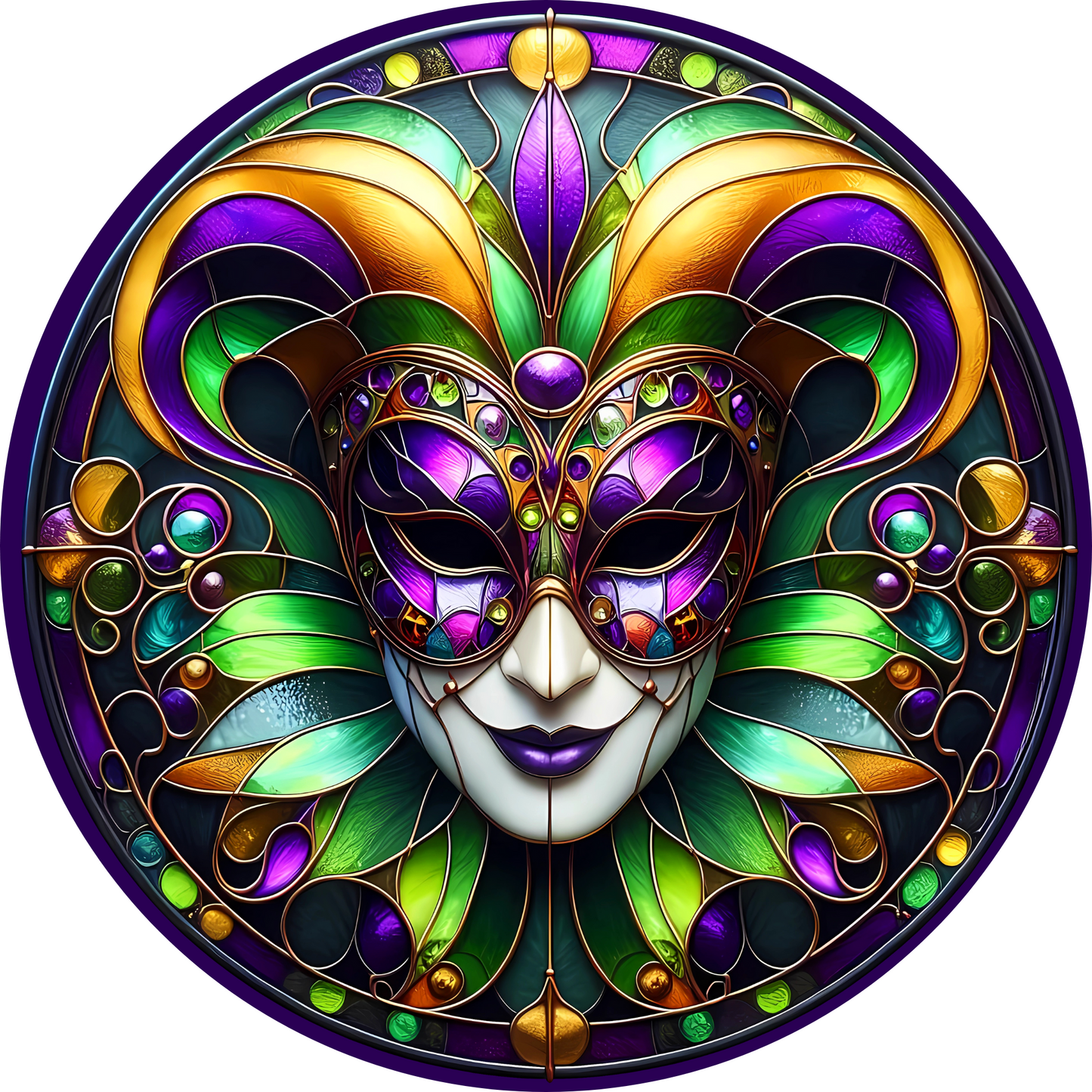 Mardi Gras Jester Sublimated Wreath Sign