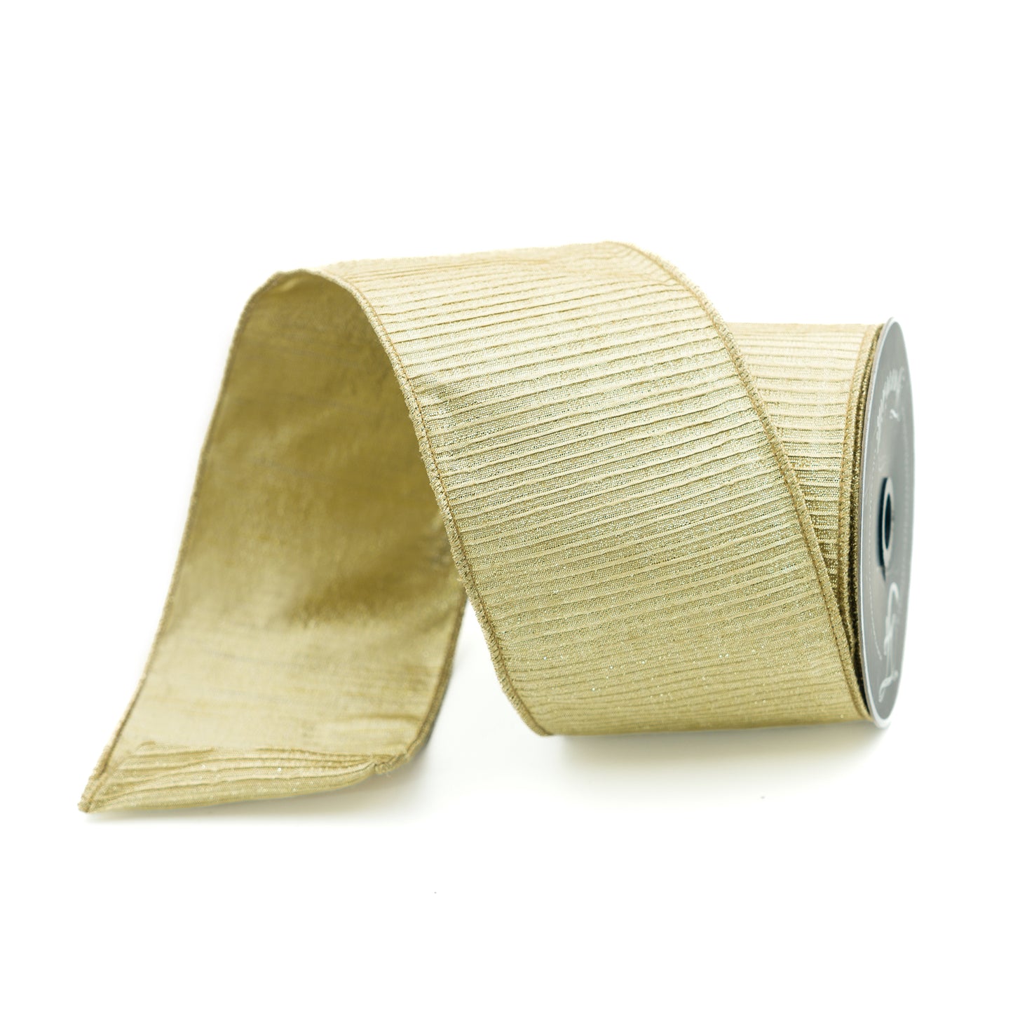 4" x 10 yd. Farrisilk Pleated Metallic Gold Designer Ribbon-RG824-50