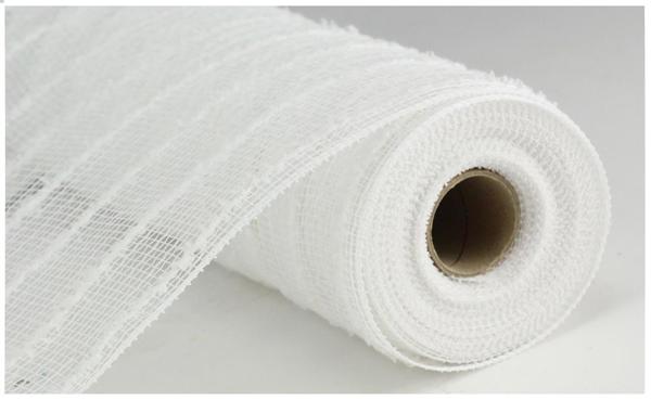 a roll of white mesh on a white background