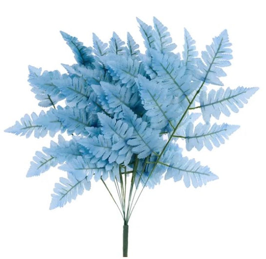 A bouquet of blue fern-like leaves arranged in a cluster.