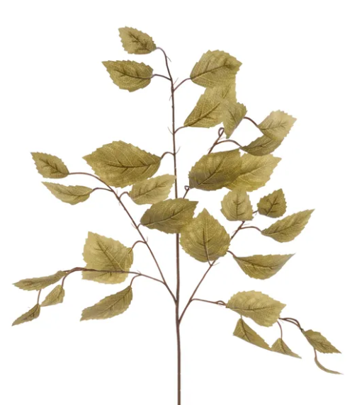 a branch with numerous green leaves, arranged in a way that creates a sense of depth and complexity.