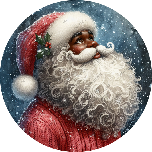 a painting of a santa clause with a beard