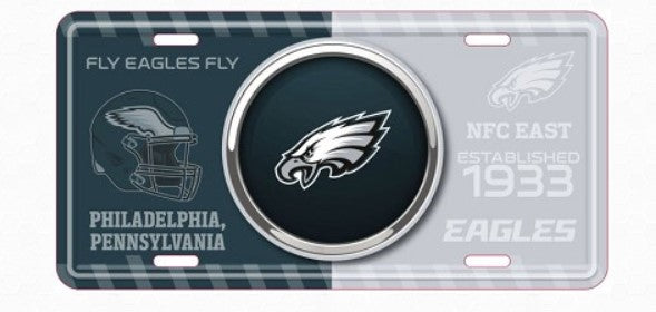 a license plate with the Philadelphia Eagles logo and text, including the team's name and establishment year.