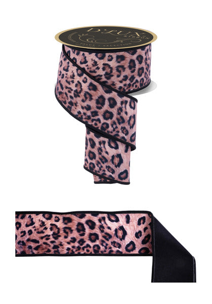 a leopard print ribbon with a black border.