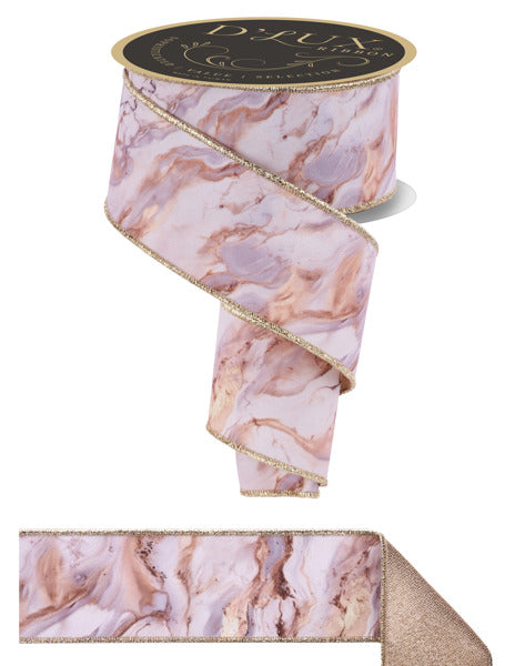 a marble-patterned ribbon with a gold trim.