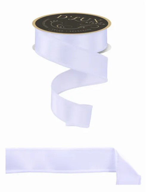 A roll of white ribbon with a gold label.