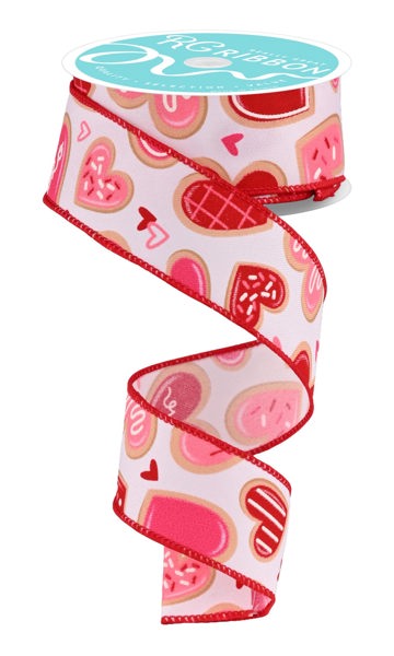 a ribbon with hearts and hearts on it