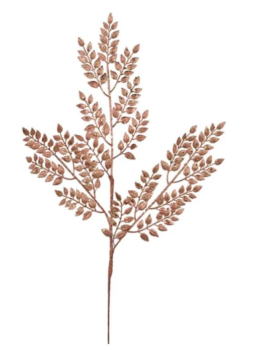a branch with leaves, which is the main subject of the image.