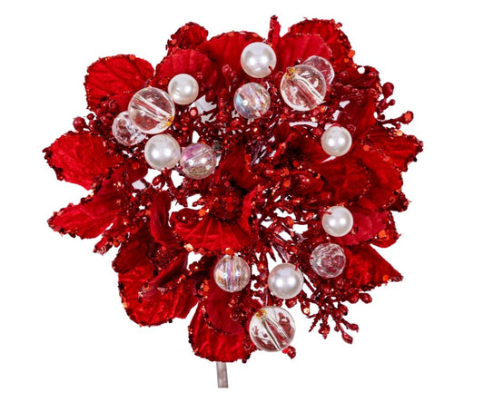 Victorian Hydrangea Stem 24" Red Flower-CF047-02