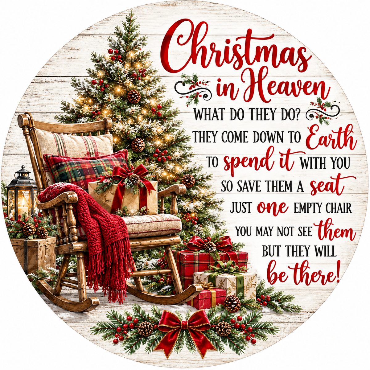 Christman In Heavan Wreath Sign-Sublimation